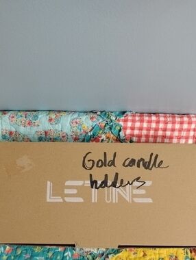 NIB LETINE Boxed Set 18 Piece Gold Candle Holders Beautiful ❤️ Set